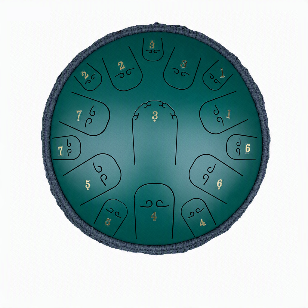 15 Notes 14 Inch Steel Tongue Drum – C Major Handpan Percussion Instrument