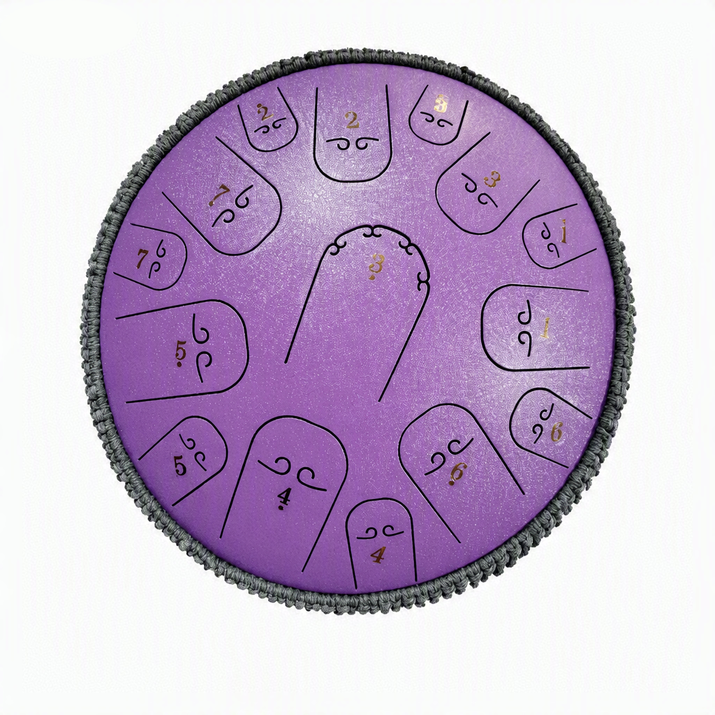 15 Notes 14 Inch Steel Tongue Drum – C Major Handpan Percussion Instrument